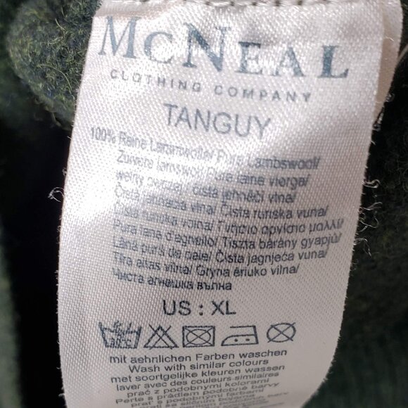 McNeal Pure Lambswool Sweater Men's Tanguy Crew Neck Hunter Green Preppy Fall XL - Picture 7 of 7